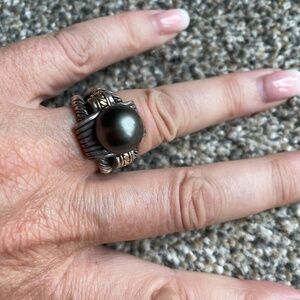 Designer Rizzo Black Sea Pearl ring